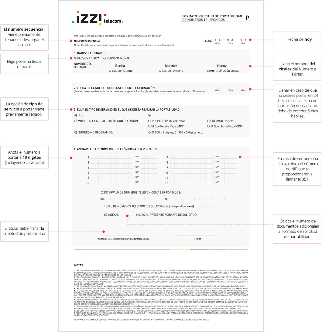 Formato Solicitud de Portabilidad